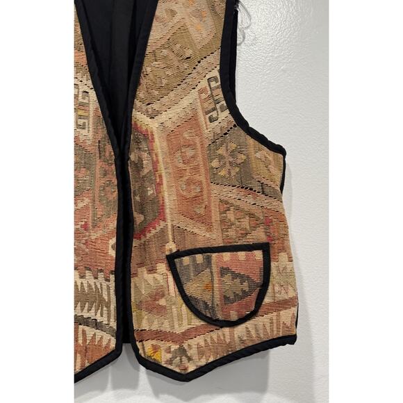 Southwestern Heavy Textured Women’s Vest Artsy Art To Wear Boho Western Country - Picture 2 of 16